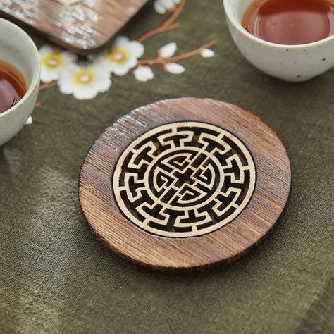 Tea Cup Holder, Tea Holder, Christmas Promotion, Carved Wood Signs, Queen Jewelry, 3d Cnc, Rabbit Decor, Tea Coaster, Cup Coaster