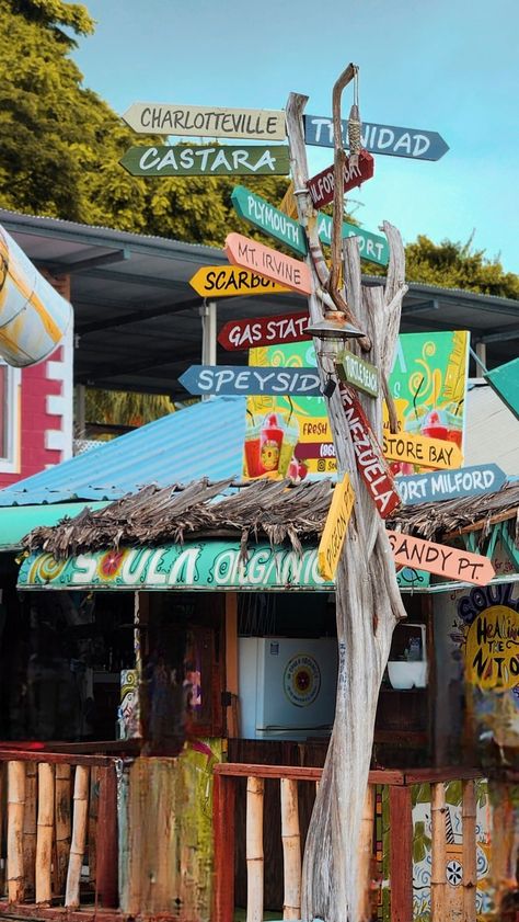 Colourful location sign of Tobago beaches Africa Beach Aesthetic, Black Caribbean Aesthetic, Trinidad And Tobago Culture, Caribbean Travel Aesthetic, Caribbean Beach Aesthetic, Caribbean Summer Aesthetic, Afro Caribbean Aesthetic, Carribean Vacation Aesthetic, Afro Carribean Aesthetic