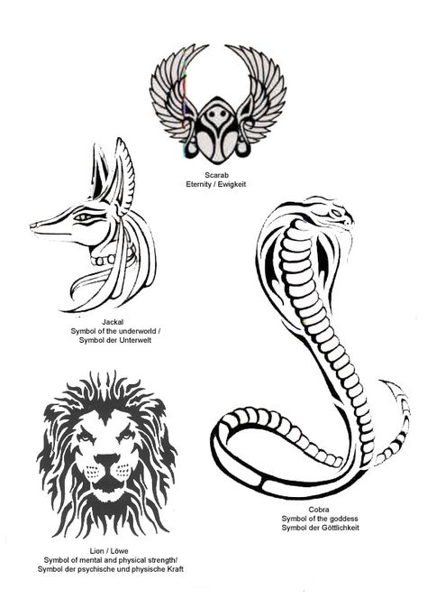 Snake Egyptian Tattoo, Egyptian Lion Tattoo, Egyptian Cobra Tattoo, Egyptian Snake Tattoo, Egyptian Tattoo Ideas, Egyptian Animals, Egyptian Tattoo Designs, Egyptian Tattoos, Egyptian Eye Tattoos