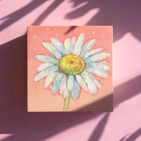 Minipinturas al óleo fáciles de hacer para adornar tu cuarto Small Canvas Paintings, Simple Canvas Paintings, Cute Canvas Paintings, Cute Paintings, Canvas Painting Diy, Small Canvas Art, Arte Inspo, Aesthetic Painting, Diy Canvas Art Painting