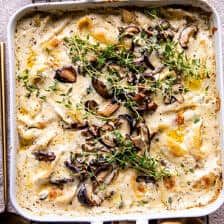 Creamy White Wine Mushroom Stuffed Shells - Half Baked Harvest White Wine Mushroom Stuffed Shells, Mushroom Stuffed Shells, White Lasagna, Mushroom Stuffed, Half Baked Harvest Recipes, Stuffed Shells Ricotta, Harvest Recipes, Half Baked, Half Baked Harvest