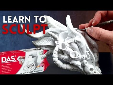 AIR DRY Clay TIPS: Sculpting For Beginners - YouTube Air Dry Clay Sculpture Tutorials, Das Clay Ideas Tutorials, Sculpting Tutorials For Beginners, Clay Sculpting For Beginners, How To Glaze Air Dry Clay, Beginner Clay Sculpting, Air Dry Clay Ideas Sculpture, Air Dry Clay Tips, Sculpting For Beginners