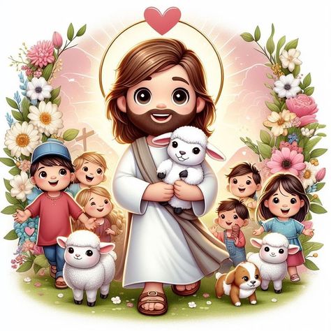 Kids Tree Ornaments, Christian Drawings, Jesus Cartoon, Walt Disney Characters, Spiritual Images, Iphone Wallpaper Stills, Bible School Crafts, Christian Images, Jesus And Mary Pictures