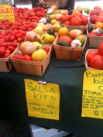 And Now For A Post About Salsa | Young House Love---cute gift idea Selling Plants At Yard Sale, Salsa Kit Farmers Market, Farmers Market Sales Ideas, Veggie Stand Ideas, Simple Farm Stand Ideas, Produce Stand Roadside, What To Sell At Farmers Market, Cute Farm Ideas, Farmstand Ideas