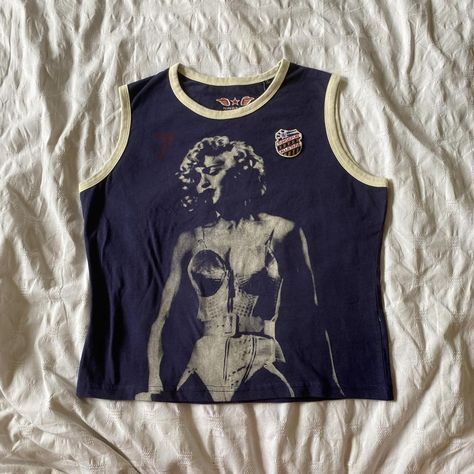 Ringspun allstars Madonna tank new with tags Size 16... - Depop Ringspun Allstars, 90s Shirts Graphic Tees, Vintage Tank Top, Upcycle Sewing, Diy Clothes Design, Vintage Tank, 90s Shirts, 90s 00s, Y2k 90s