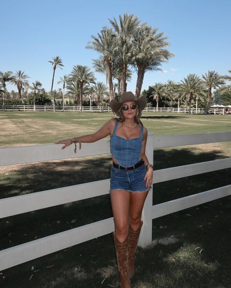 day 2: denim on denim 💙 it wasn’t planned but it worked out because it was actually denim day at stagecoach. necklaces: @jamesmichelle code: TAYLORVEER hat: @boot_barn_official denim outfit: @revolve All Denim Cowgirl Outfit, Denim On Denim Country Outfit, Festival Denim Outfit, Denim And Cowboy Boots Outfit, Denim Nashville Outfit, Denim Cowboy Boots Outfit, Denim Country Outfits, All Demin Outfit, Jeans And Cowboy Boots Outfit