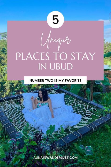 5 Unique Places to Stay in Ubud Bali Unique Stays, Bali Honeymoon Villas, Bamboo House Bali, Bali Airbnb, Forest Hotel, Bali Girls, Ubud Hotels, Unique Stays, Bali Honeymoon