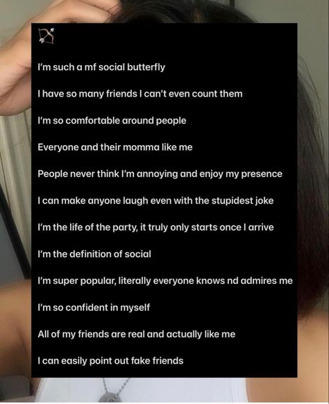 Social Affirmations, I Am Social Affirmations, Beauty Subliminal Affirmations, Subliminal Affirmations Sayings, Social Butterfly Affirmations, I'm Annoying, Fake Friends, Social Butterfly, I Cant Even