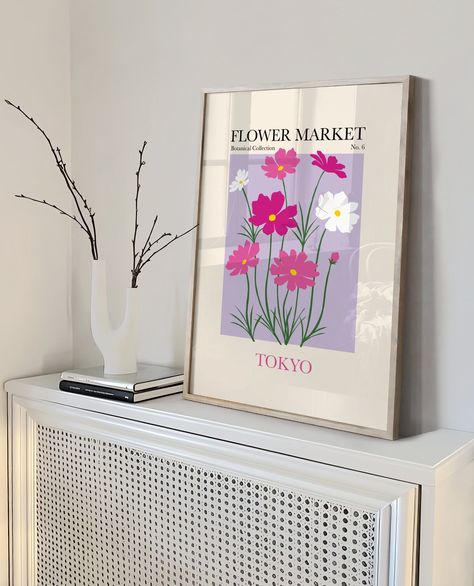 Flower Market Print, Botanical Wall Art, Flower Market Poster, Exhibition Print, Floral Print, Flower Wall Art, Tokyo Flower Market Poster Exhibition, Flower Market Print, Dream Interior, Market Poster, Flower Market Poster, Wall Art Flower, Pastel Room, Botanical Collection, Print Flower