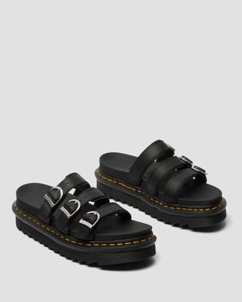 Blaire Sandal, Dr Martens Blaire, Leather Slide Sandals, Eva Sole, Slide In, Goodyear Welt, Leather Slides, Doc Martens, Jeans For Sale