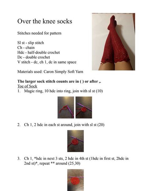 Crochet Knee High Socks Pattern, Crochet Knee High Socks Free Pattern, Crochet Thigh High Socks Free Pattern, Knit Leg Warmers Pattern, Crochet Sock Pattern Free, Crochet Socks Pattern, Beginner Crochet Tutorial, Crochet Clothing And Accessories, Crochet Socks