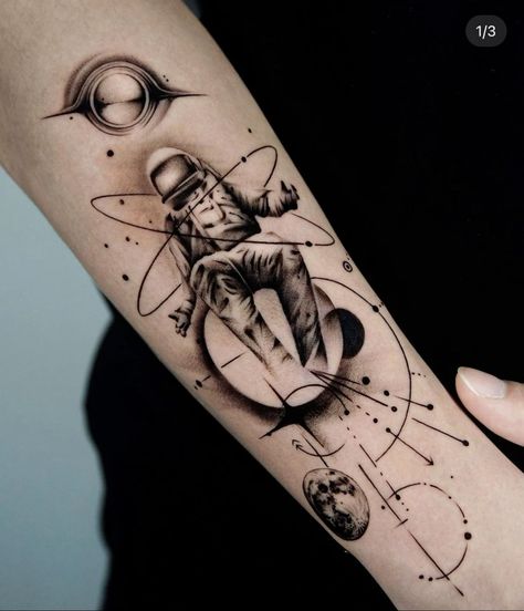 Astronaut Tattoos, Henna Ink, Astronaut Tattoo, Airplane Tattoos, Lady Bug Tattoo, Wrist Tattoos For Guys, Cosmic Art, Botanical Tattoo, Space Tattoo