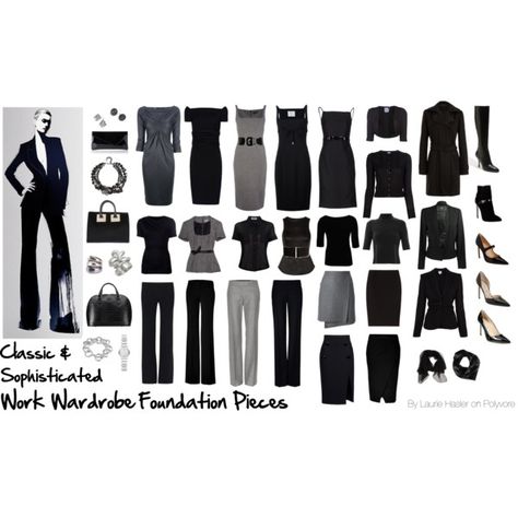 "Work Wardrobe Foundation Pieces: Classic & Sophisticated" by lauriehasler on Polyvore Work Capsule, Capsule Wardrobe Work, Three Quarter Sleeve Dresses, Bow Tie Dress, Wardrobe Planning, Moschino Cheap And Chic, Foundation Piecing, Capsule Outfits, M Missoni