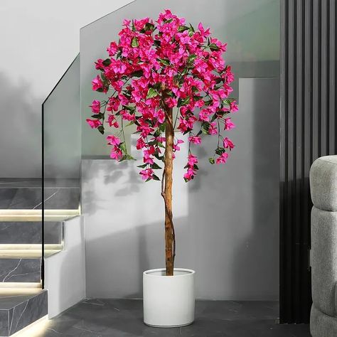 4ft 5ft Artificial Bougainvillea Flowers Tree Faux Potted Plants With Wood Trunk And For Housewarming Decor Gift | Shop On Temu And start Saving | Temu Faux Potted Plants, Artificial Bougainvillea, Tree Faux, Wood Trunk, Start Saving, Bougainvillea, Flowering Trees, Potted Plants, Decor Gifts