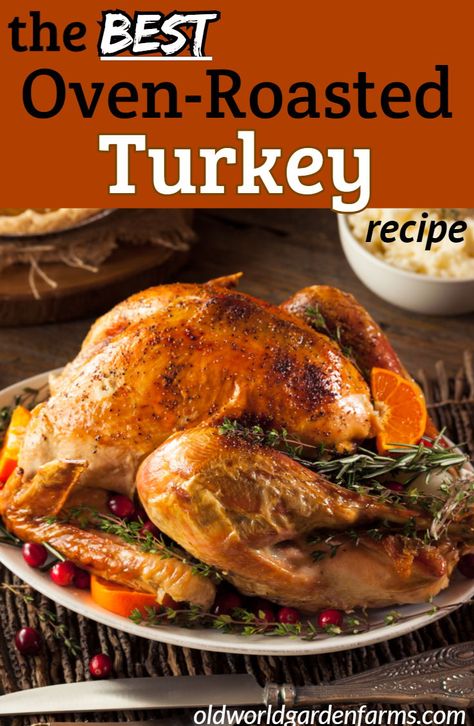 Best Oven Roasted Turkey, Roasted Turkey Recipe, Turkey In Oven, Whole Turkey Recipes, Roast Turkey Recipes, Recipes Oven, Oven Roasted Turkey, Turkey Breast Recipe, Whole Turkey