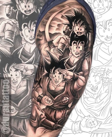 Tatuaje Dragon Ball, Goku Tattoo Ideas, Dragon Ball Tattoo Ideas, Dragonball Tattoo, Shen Long Tattoo, Dbz Tattoo, Printable Tattoos, Benfica Wallpaper, Z Tattoo