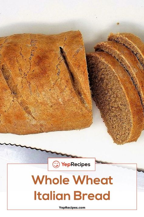 Whole Wheat Italian Bread Whole Wheat Italian Bread Recipe, Wheat Flour Bread Recipe, Homemade Italian Bread, Italian Bread Recipes, Wheat Bread Recipe, Flour Bread, Homemade Bread Recipes Easy, Muffin Bread, Best Bread Recipe