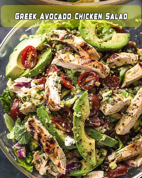 Refreshing Greek Avocado Chicken Salad: A Medley of Flavors – Foodyhealthylife Chic Pea Salad, Yay Recipes, Ham Delights, Drink Recipes Healthy, Street Corn Salad Recipe, Salad Dressing Recipes Vinaigrette, Mexican Street Corn Salad Recipe, Chicken Avocado Salad, Dinner Sandwich