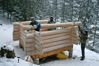 The Building of our Log Sauna - Lone Wolf Cabin Log Sauna Ideas, Log Sauna, Wolf Cabin, Homemade Sauna, Wood Sauna, Timber Frame Joinery, Hot Tub Designs, Sauna House, House Heating