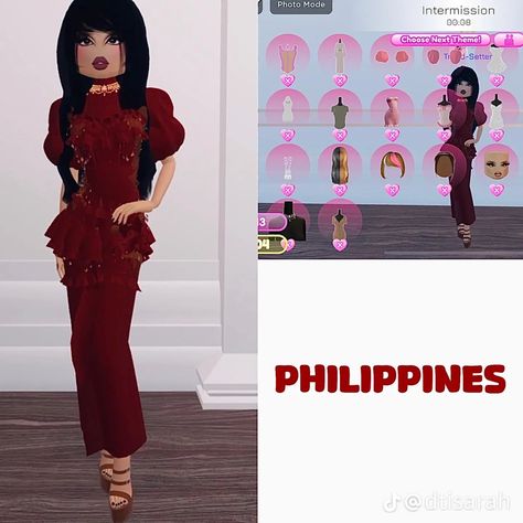 Culture Dress To Impress, Your Culture Dress To Impress, Philippines Clothes, Philippines Dress, Culture Dress, Roblox Dress, Culture Day, Dti Ideas, Berry Ave