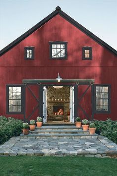 Red House Exterior, Exterior House Paint Color, Paint Color Combinations, Exterior House Paint, Metal Barn Homes, Red Houses, House Paint Color Combination, Color Combinations Paint, Farmhouse Floor Plans