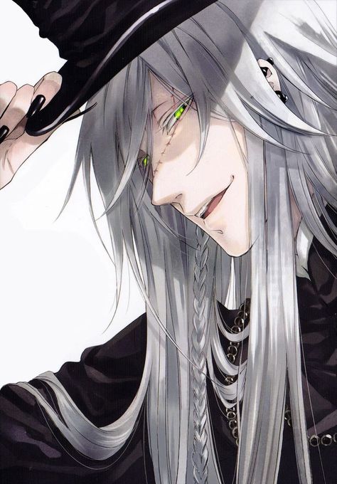 1000+ images about Kuroshitsuji on Pinterest | Undertaker, Black ... Long White Hair, White Hair, Green Eyes, Anime Character, A Black, Green, Hair, Anime, White