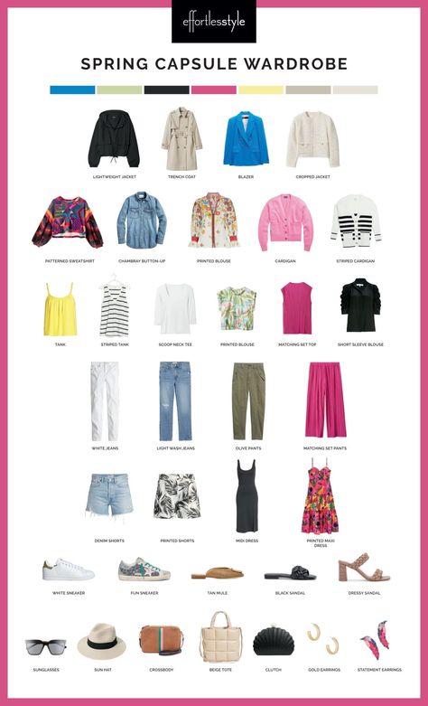 Sharing our Spring Capsule Wardrobe with you guys today...23 Clothing Pieces + Shoes + Accessories! Summer Capsule Wardrobe 2023 Colorful, Capsule Wardrobe Colourful, Funky Capsule Wardrobe, Colorful Capsule Wardrobe 2023, Colourful Spring Outfits, Colourful Capsule Wardrobe, Colorful Capsule Wardrobe, Travel Capsule Wardrobe Spring, Capsules Wardrobe