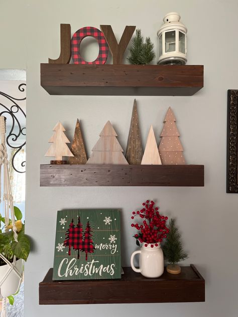 Christmas Floating Shelves Decor, Floating Shelves Decor, Christmas Shelves, Shelves Decor, Floating Shelf Decor, Very Merry Christmas, Floating Shelf, Shelf Decor, Christmas Ideas