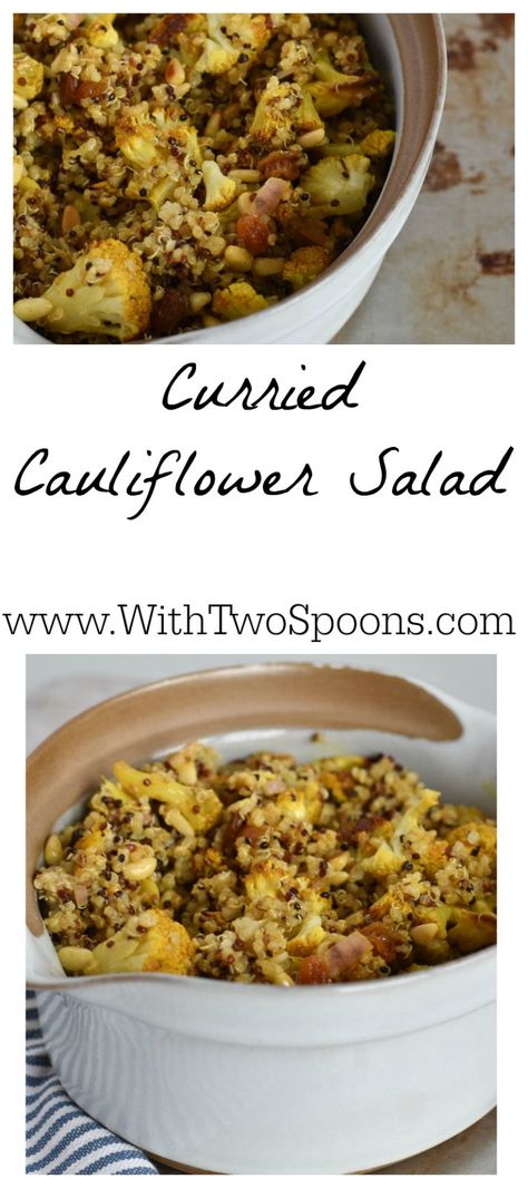 Curried Cauliflower Salad Pinterest Cauliflower Quinoa, Quinoa Recipes Breakfast, Curried Cauliflower, Cauliflower Curry, Vegetarian Salads, Cauliflower Salad, Quinoa Recipes, Cauliflower Recipes, Quinoa Salad