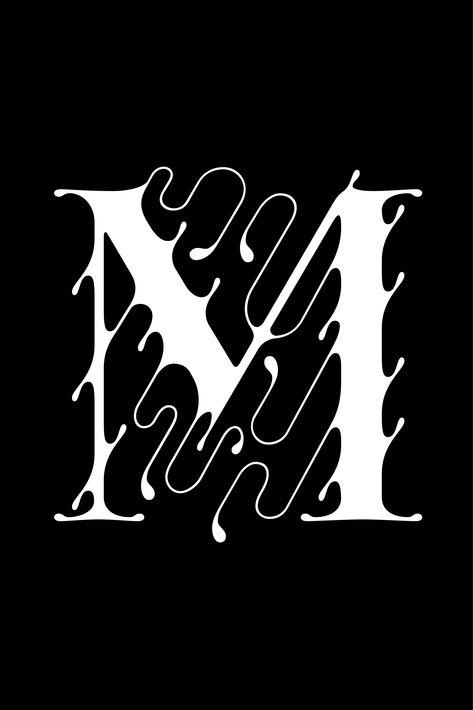 M Magazine Letter, Letter M Stencil, Letter M Graphic Design, M Typography, Typeface Alphabet, Type Alphabet, M Letter, Display Typeface, Display Type