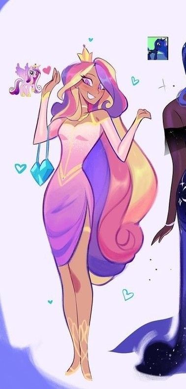 Princess Celestia X Queen Chrysalis, Applebloom X Diamond Tiara, Mlp Celestia Human, Rainbow Rocks Mlp, Princess Celestia Fanart Human, Mlp Side Characters, Mlp Human Designs, Midnight Sparkle Fanart, Cadence Mlp Human