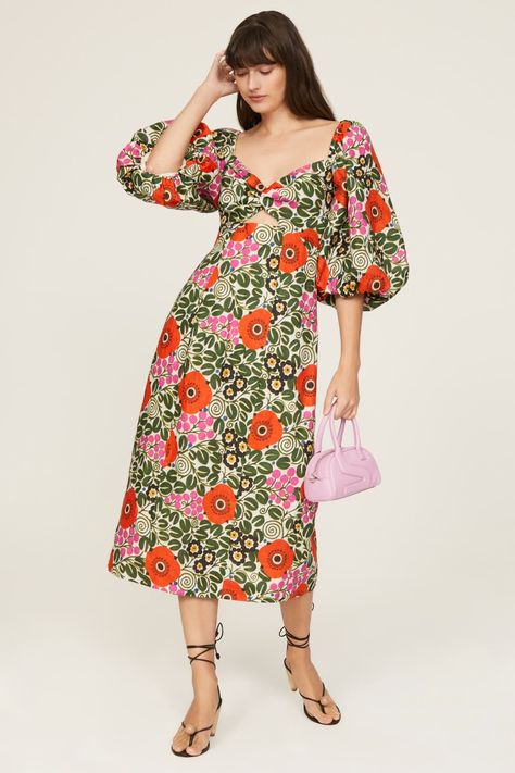 Rent Noa Dress by RHODE for $65 - $80 only at Rent the Runway. Rhode Dress, Noa Dress, Floral Frocks, Upscale Fashion, Rent Dresses, Linen Midi Dress, Womens Summer Shoes, Rent The Runway, Closet Designs