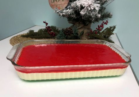 Christmas Ribbon Jello Recipe, Ribbon Jello Recipe, Christmas Jello Salad, Jello Recipes Christmas, Lime Jello Recipes, Layered Jello Recipe, Cream Cheese Whipped Cream, Lime Jello Salads, Christmas Jello