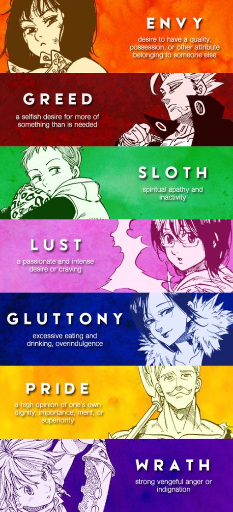 The seven deadly sins.....just saw at the ballet with my hubby on our getaway weekend.  Awesome!! Ban Deadly Seven Sins, Gowther 7 Deadly Sins, Fullmetal Alchemist 7 Deadly Sins, Seven Deadly Sins Anime Characters, What Are The Seven Deadly Sins, Lust Sin Character Design, King From Seven Deadly Sins, 7 Deadly Sins Merlin, Merlin 7 Deadly Sins