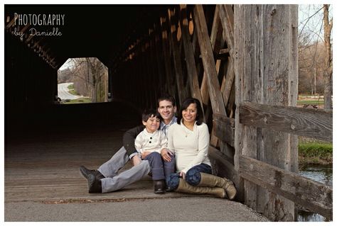 Cabin Trip, Fall Portraits, Camera Tips, Family Cabin, Family Of 3, Photo Family, Park Photography, Family Of Three, Covered Bridge