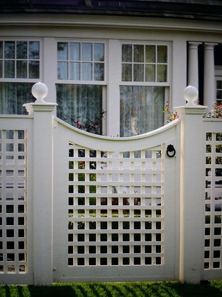 Standard Gates - Walpole Outdoors Lattice Gate, Garage Trellis, Walpole Outdoors, Lattice Screen, Lake Garden, Lattice Fence, Fence Design, Garden Gates, Garden Stuff