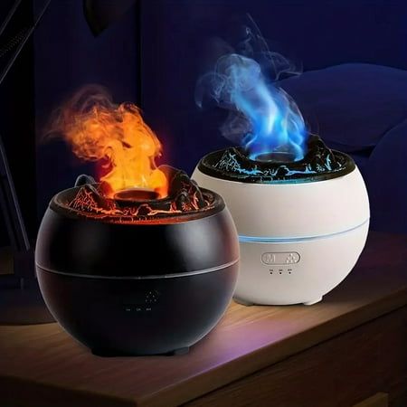 Durcord Essential Oil Diffuser Humidifier with Fire flame and Volcano design adds a unique touch to your space and fun element for your room.360ml Capacity Cool Mist Humidifier and Air Aroma Diffuser Upgraded 7 Colors flame light can bring a mystery and Aroma refreshing atmosphere.It's very suitable for home office, yoga, gym, it is a beautiful gift for friends, family or loved ones. Color: White. Aromatherapy Humidifier, Aroma Essential Oil, Flame Design, Cool Mist Humidifier, Viria, Room Fragrances, Air Humidifier, Essential Oil Fragrance, Electrical Outlets