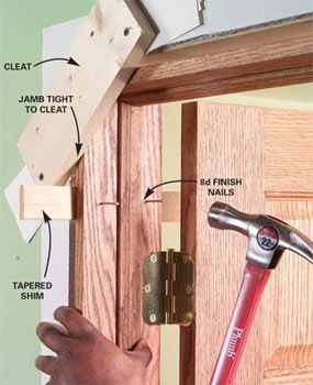 How to hang a door correctly. We have some inside doors to fix. Replacing Interior Doors, Inside Doors, Prehung Doors, Door Casing, Mobil Home, Door Repair, Replace Door, Diy Home Repair, Wood Doors Interior