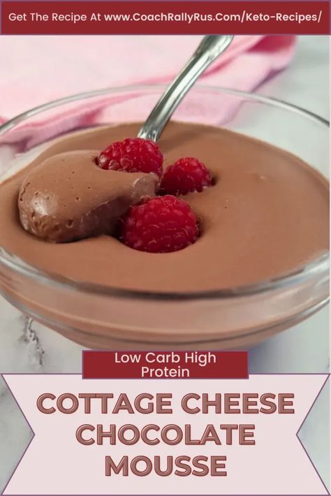 Inspired by the traditional chocolate mousse, this keto-friendly Cottage Cheese Chocolate Mousse version swaps out high-carb ingredients for high protein low-carb cottage cheese and heavy cream. It’s a testament to how a few simple swaps can transform a dish into a healthy dessert, something you can enjoy without guilt on keto diet.nThis Whipped Cottage Cheese Chocolate Mousse is a creamy, dreamy dessert that’s as easy to make as it is delicious. Whipped Cottage Cheese Chocolate, Sugar Free Chocolate Mousse, Low Carb Cottage Cheese Recipes, Cottage Cheese Keto, Cottage Cheese Chocolate, Cottage Cheese Dessert, Cottage Cheese Dessert Recipes, Low Carb Chocolate Mousse, Whipped Cottage Cheese