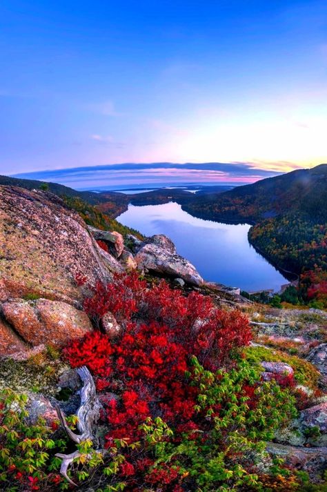 Acadia National Park, USA Acadia National Park is a 42,000-acre (19,000-hectare) recreational area on Maine's Atlantic coast,... Nice Sunset, Maine Photography, Acadia National Park Maine, Mount Desert Island, National Parks Usa, Desert Island, Acadia National Park, National Park, Maine