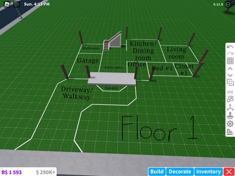 Bloxburg layouts #bloxburg Starter House Layout Bloxburg, 2 Story House Layout Bloxburg, Blocksburg Layouts, Bloxburg Layout 1 Story, Bloxburg Layout Mansion, Bloxburg Layouts 2 Story, 1 Story Bloxburg House Layout, Bloxburg Blueprints 1 Story, 2 Story Bloxburg House Layout