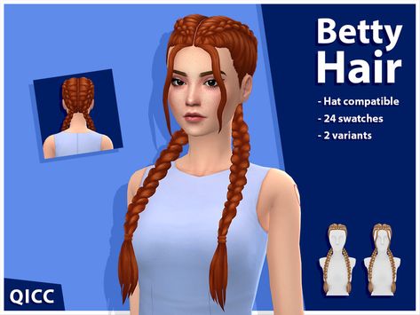 Ts4 Hair, Ts4 Mods, Pelo Sims, Sims 4 Mm Cc, Sims 4 Mm, Sims 4 Downloads, Sims4 Clothes, Pigtail Hairstyles, Sims 4 Cc Packs