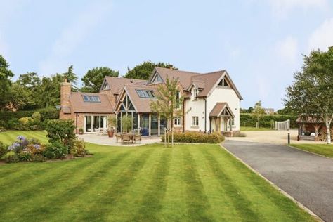 Welsh Oak Frame House, Dormer Extension, Oak Frame House, Building Extension, Oak Framed Buildings, Extension Ideas, House Window, Old Cottage, Countryside House