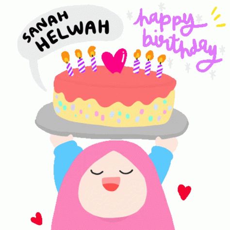 Love Sanah Helwah Sticker - Love Sanah Helwah Happy Birthday - Discover & Share GIFs Sanah Helwah Islamic, Sanah Helwah, Happy Birthday Animated, Islamic Birthday Wishes, Birthday Animated Gif, Happy Birthday For Her, Birthday Animated, Birthday Wishes Gif, Happy Birthday Music