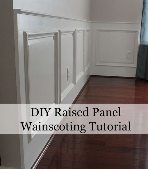 DIY Raised Panel Wainscoting Tutorial.  Get that authentic colonial look in your home.  #DIY #House #Home #Colonial Wainscoting Tutorial, Wainscotting Ideas, Raised Panel Wainscoting, Raised Panel Walls, Panel Wainscoting, Room Panelling, Vienna House, Wainscoting Height, Picture Frame Wainscoting