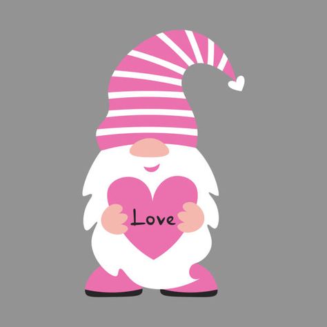 Valentine Images Clip Art, Valentine Gnome, Valentine Images, Scandinavian Gnomes, Valentines Day Greetings, Valentines Day Background, Hand Drawn Vector Illustrations, Valentine's Day Greeting Cards, Valentine Photo