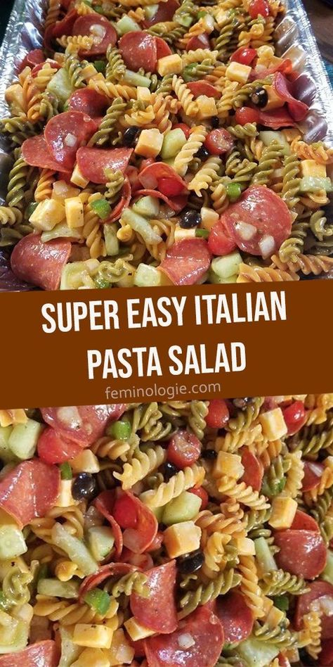 Tri Color Pasta Salad, Easy Italian Pasta, Lunch Pasta, Easy Italian Pasta Salad, Summer Pasta Salad Recipes, Italian Pasta Salad, Cold Pasta Salad Recipes, Pastas Recipes, Mediterranean Pasta