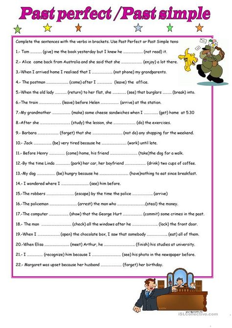 PAST PERFECT vs PAST SIMPLE - English ESL Worksheets for distance learning and physical classrooms Simple Past Tense Worksheet, Past Tense Worksheet, Pre Algebra Worksheets, Past Continuous, Simple Past, Simple Past Tense, Past Simple, Simple Present, Perfect Tense