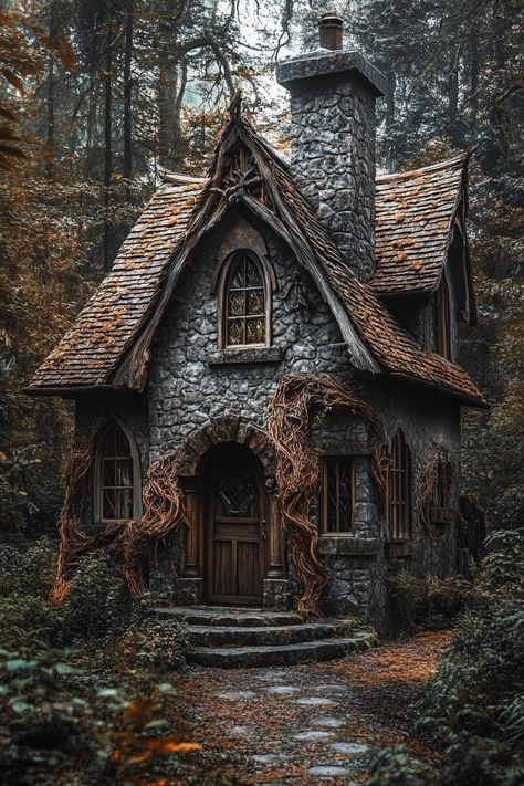 37 Fairytale Houses Straight Out of a Dream Whimsical Treehouse, Gothic Cottage, Fairytale Houses, Witchy House, Sustainable House Design, Medieval House, Woodland Cottage, Fairytale House, Log Cabin Rustic