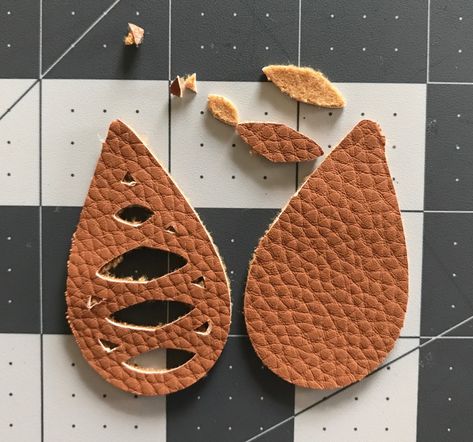 DIY Faux Leather Earrings Using Hobby Lobby Faux Leather Ribbon - Caught by Design Faux Bows, Diy Faux Leather Earrings, Diy Hobby Lobby, Leather Accessories Diy, Leather Necklace Pendant, Hobby Lobby Diy, Faux Earrings, Hobby Lobby Wall Art, Faux Leather Necklace